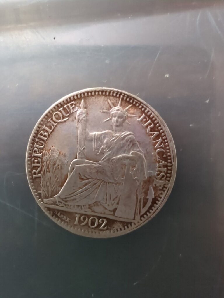 Read more about the article 1902-A French Indo-China 1 Piastre World Silver Coin – Vietnam Cambodian.