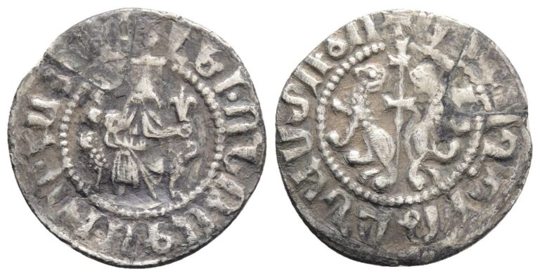 Read more about the article Medieval Armenian Silver Tram Coin –  Cilician Armenia 1199-1219 AD – Levon I