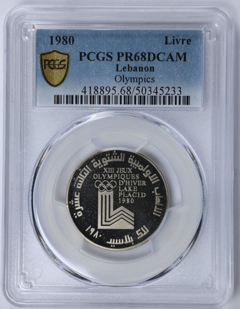 Read more about the article 1980 LEBANON LIBAN 1 LIVRE PROOF KM#32 LAKE PLACID OLYMPIC PCGS PR68DCAM