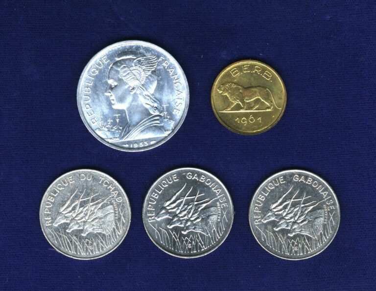 Read more about the article AFRICA GROUP LOT OF (5) COINS  INCLUDES: CHAD  GABON  MADAGASCAR  RWANDA-BURUNDI