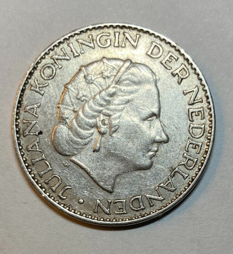 Read more about the article 1955 Netherlands Dutch 1 Gulden Coin- 0.72 Silver Coin