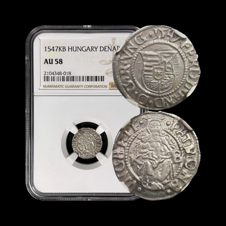 Read more about the article HUNGARY. 1547  Denar  Silver  KB – NGC AU58 – Ferdinand I  Madonna  Kremnica 018