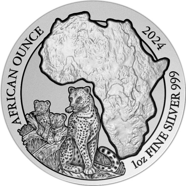 Read more about the article Leopard African Ounce 2024 50 Francs 1 oz Pure Silver BU Coin Sealed  Rwanda