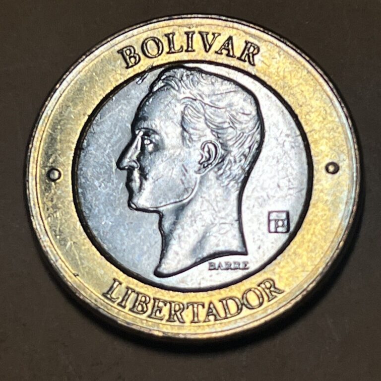 Read more about the article Venezuela 1000 New Boliver AU Current Circulated Bimetallic Coin Dated 2005