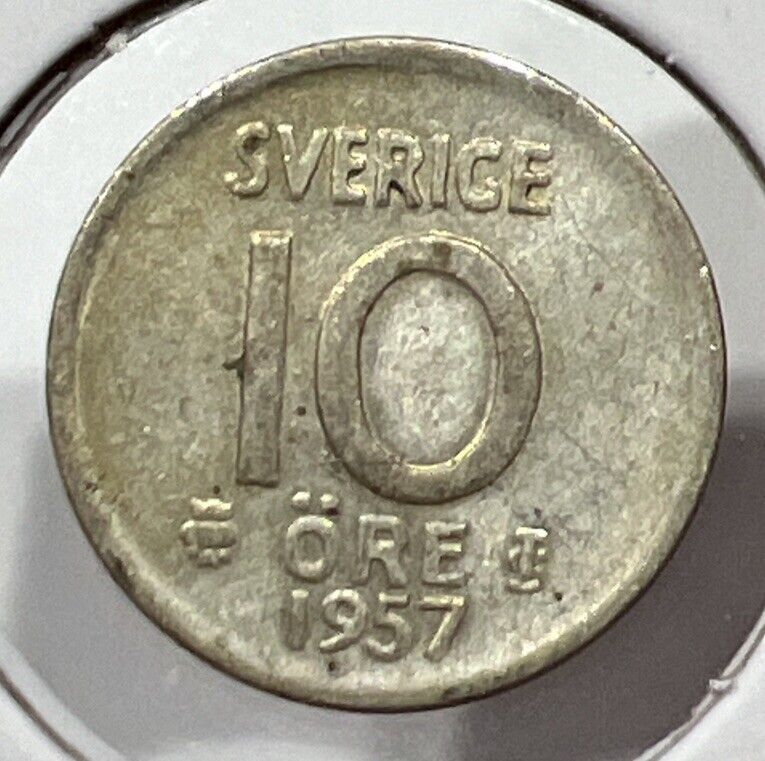 Read more about the article 1957 10 Ore Sweden Silver 10C Coin