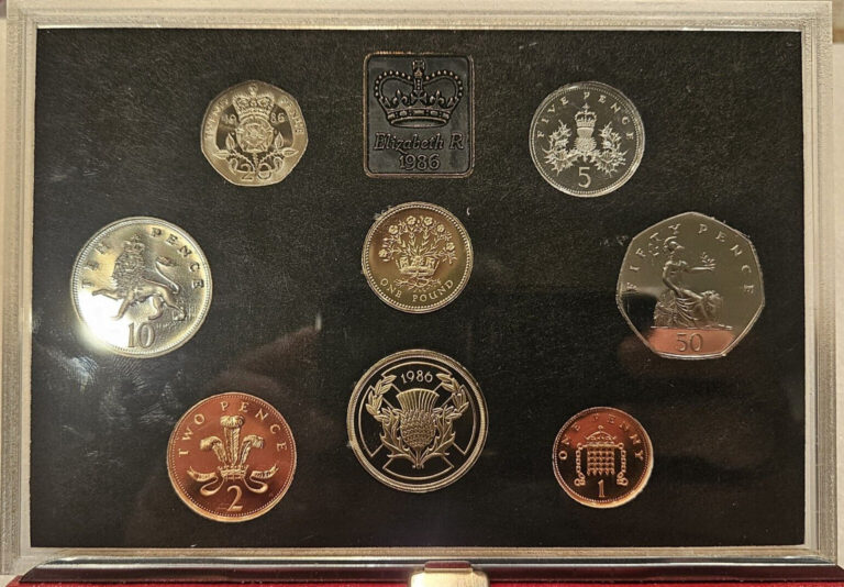 Read more about the article 1986 UK Royal Mint United Kingdom Proof Coin Collection (A209) – BU Condition