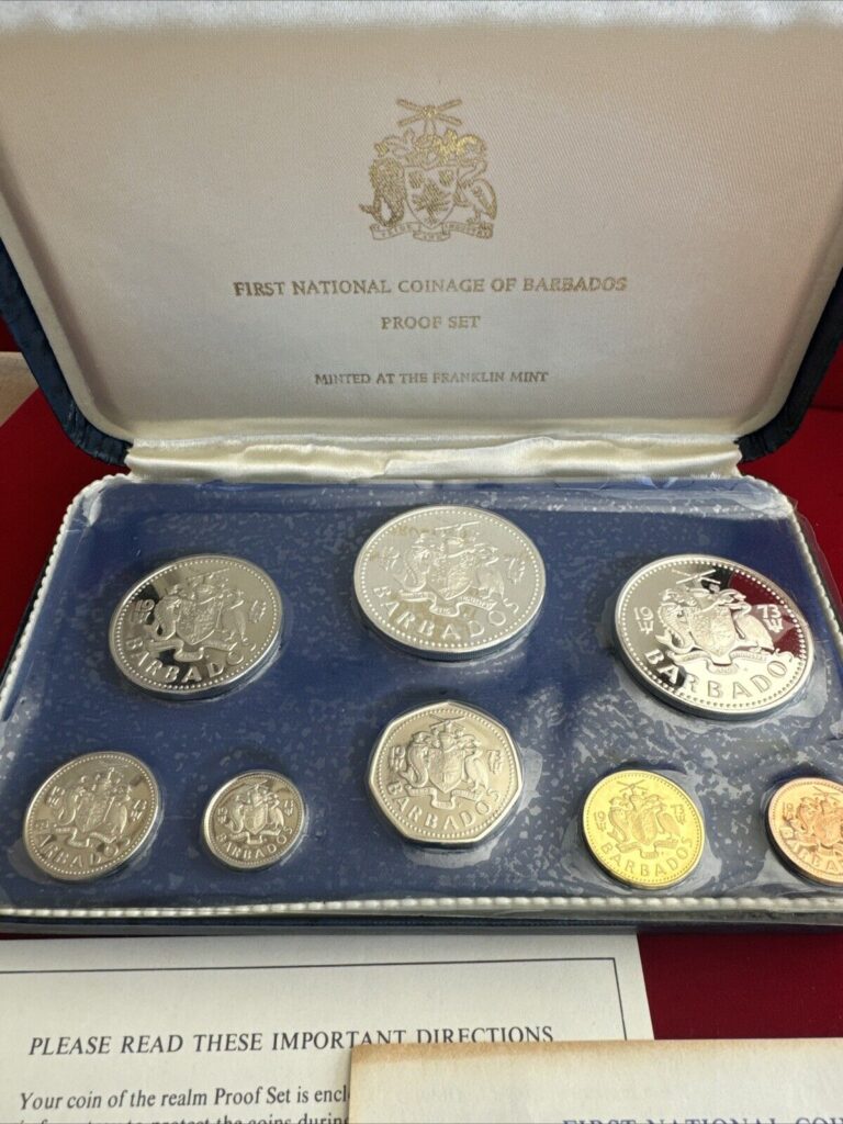 Read more about the article BARBADOS 1973 First National Coinage Set 8 Coins ( 2 Silver  4-Cop.Nick. 2- Br.)