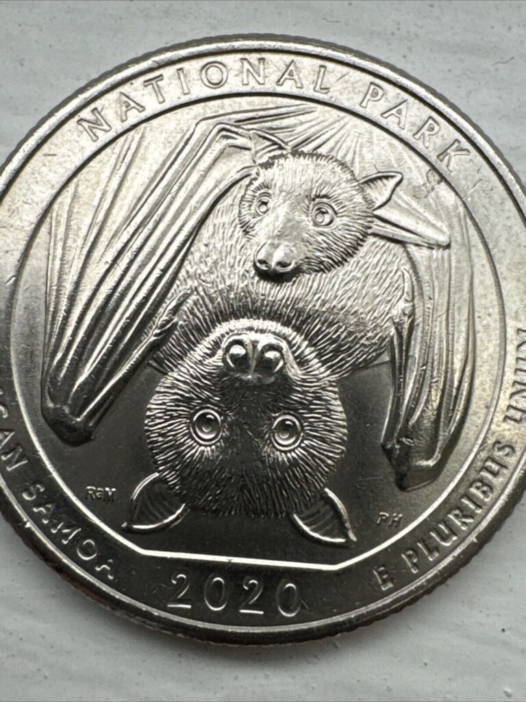 Read more about the article 2020 P American Samoa ATB National Park Samoan Fruit Bat  Quarter 25 Cent Coin