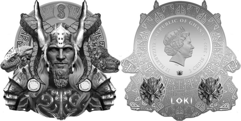 Read more about the article 2023 Ghana Norse Gods Loki Silver Plated 34.3g CN Coin – 2 500 Mintage