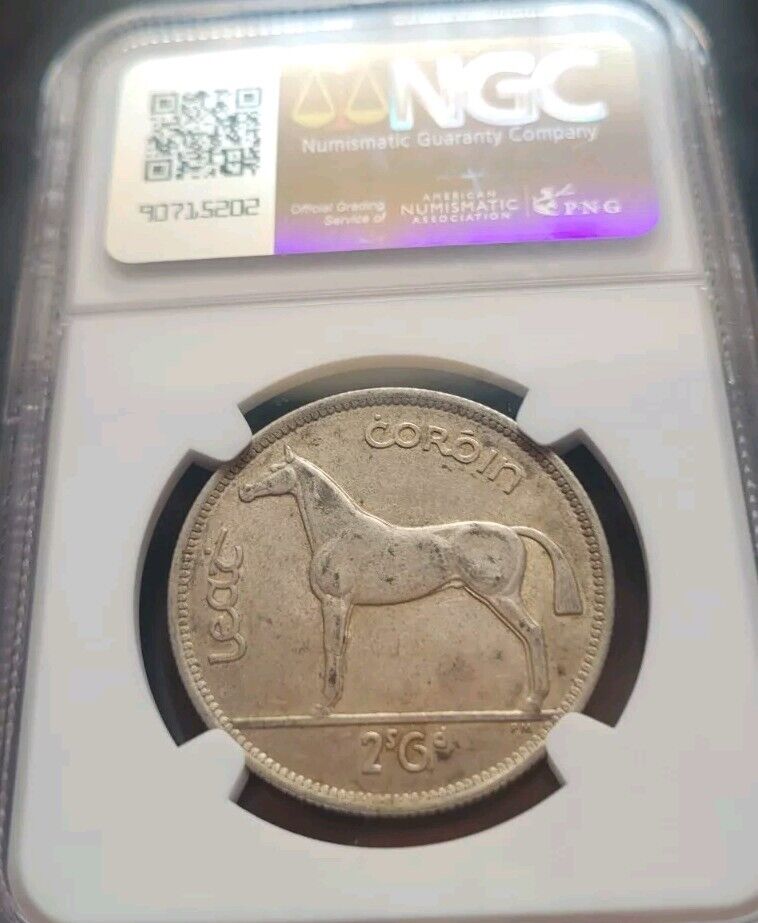 Read more about the article Ireland Silver Halfcrown Coin 1943 NGC Graded AU58 Rare Key Date Investment Coin