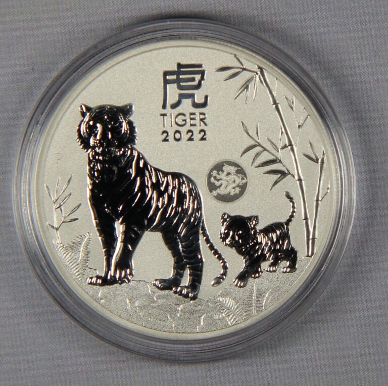 Read more about the article 2022 Australia Proof Year of the Tiger w/ Dragon Privy 1oz Silver $1 Coin