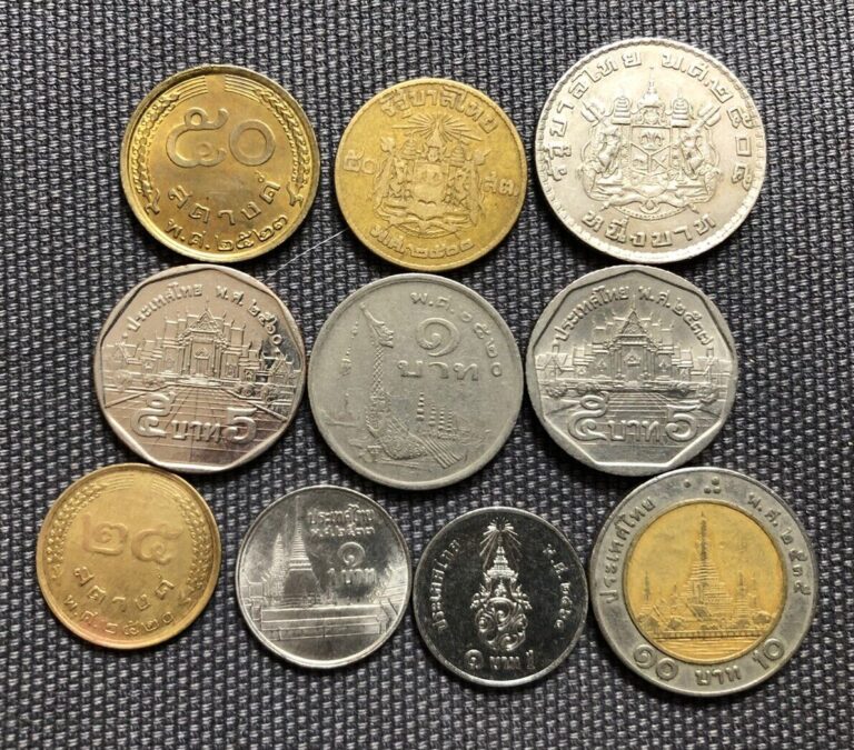 Read more about the article Thailand 🇹🇭 Lot Of 10  World Foreign Coins