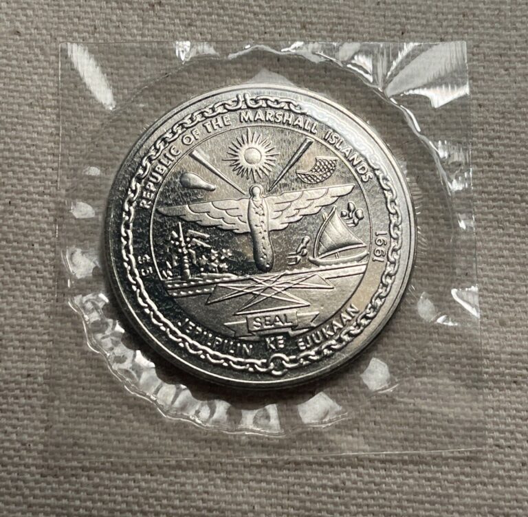 Read more about the article 1991 MARSHALL ISLANDS $5 DOLLAR COIN “TO THE HEROES OF DESERT STORM” UNC/SEALED