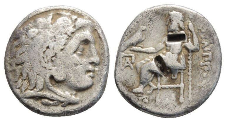 Read more about the article Ancient Greek Silver Drachm Coin – Macedonia 323-319 BC – Philip III Arrhidaios