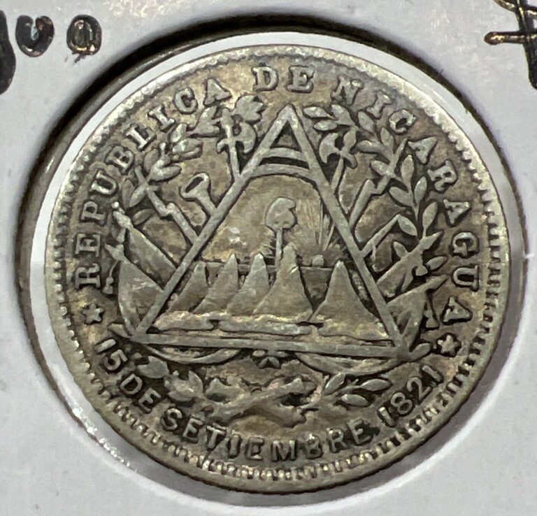 Read more about the article 1887 Nicaragua 10 Cents 10C Silver Coin