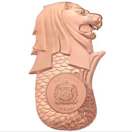 Read more about the article 2023 Samoa -Singapore 20 cent enamel fish tail lion shaped copper coin B HOT！