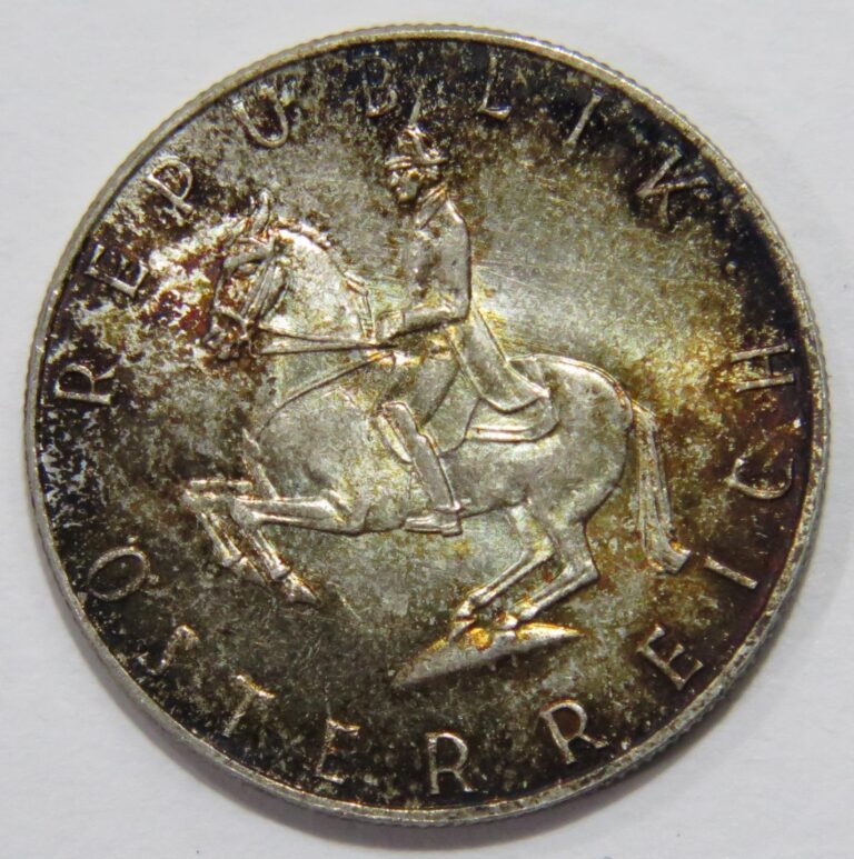 Read more about the article AUSTRIA 1962 5 SCHILLING LIPIZZANER HORSE SILVER WORLD COIN TONED UNC  🌈⭐🌈
