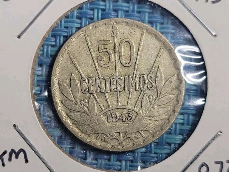 Read more about the article 🇺🇾 Uruguay 50 centesimos 1943  KM-31 0.720 Silver Coin 090124-10