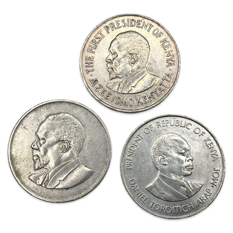 Read more about the article Lot of 3 Different Kenya 1 Shilling Coins – 1966  1975 and 1980 #A011510