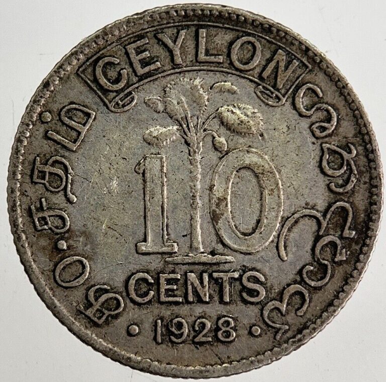 Read more about the article 1928 10 Cents Ceylon Sri Lanka Silver Coin | Fine Collectable Grade | a8762