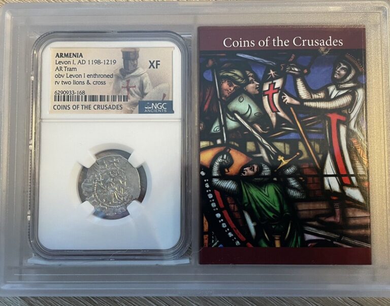 Read more about the article Armenia Levon I  AD 1198-1219 AR Tram NGC XF | Coin Of The Crusades