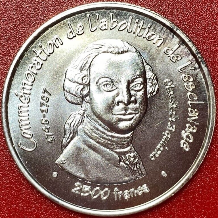 Read more about the article 2007 BENIN 2500 FRANCS ESSAI SILVER BU SLAVERY ABOLITION RARE LOW MINT=850 COINS