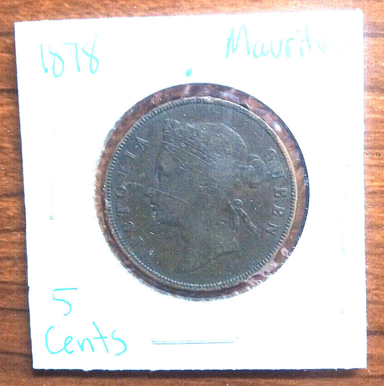 Read more about the article MAURITIUS 1878 5 Centime Coin; In Great Condition  A Rare Antique Find!!