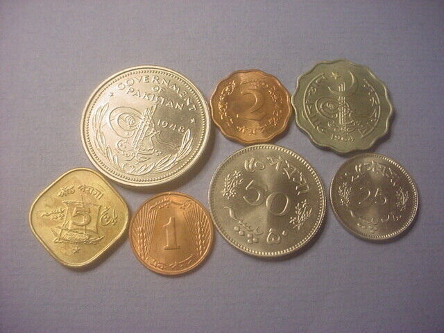 Read more about the article Pakistan Mint Set Original 7 Coin 1948-1964 GEM BU #72185