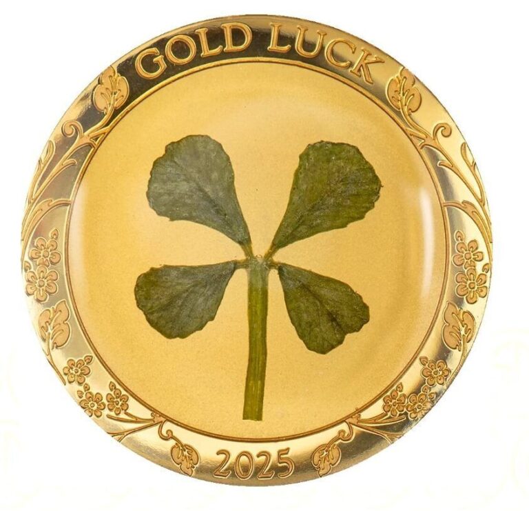 Read more about the article 2025 Palau Four Leaf Clover Gold Luck 1 Gram Gold Proof Coin