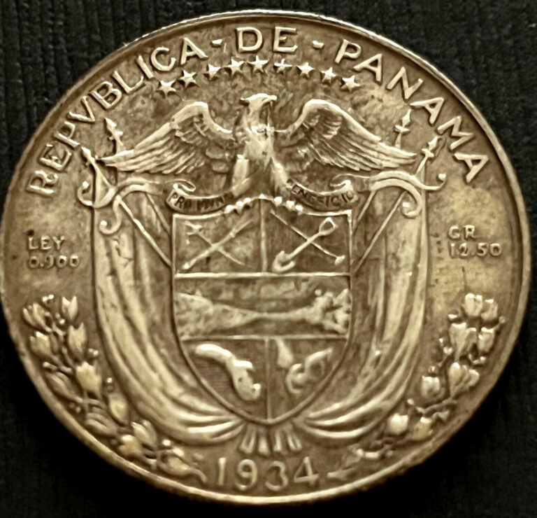 Read more about the article PANAMA – (1/2) Medio Balboa – 1934 -KEY DATE! – Mintage: 90 000