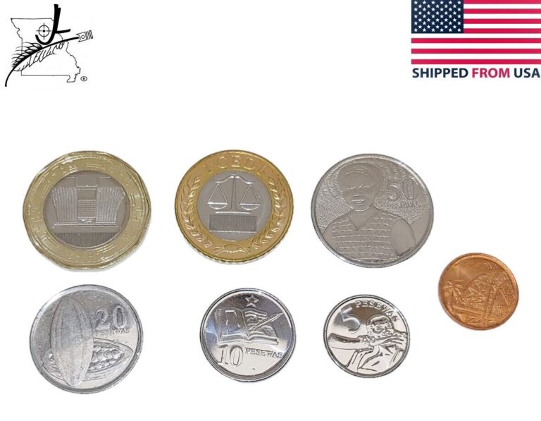 Read more about the article Ghana Cedi Pesewas Complete 7 Coin Set 2 1 50 20 10 5 1 Collection Africa Coins