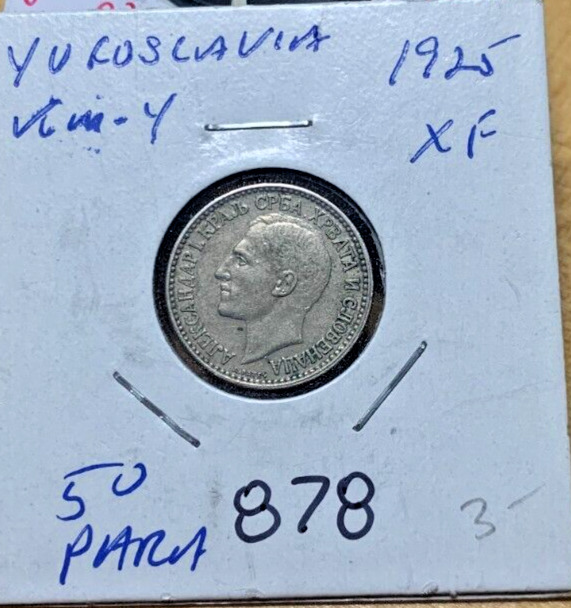 Read more about the article 1925 Yugoslavia 50 Para KM# 4  VF/XF circulated condition. Coin #878