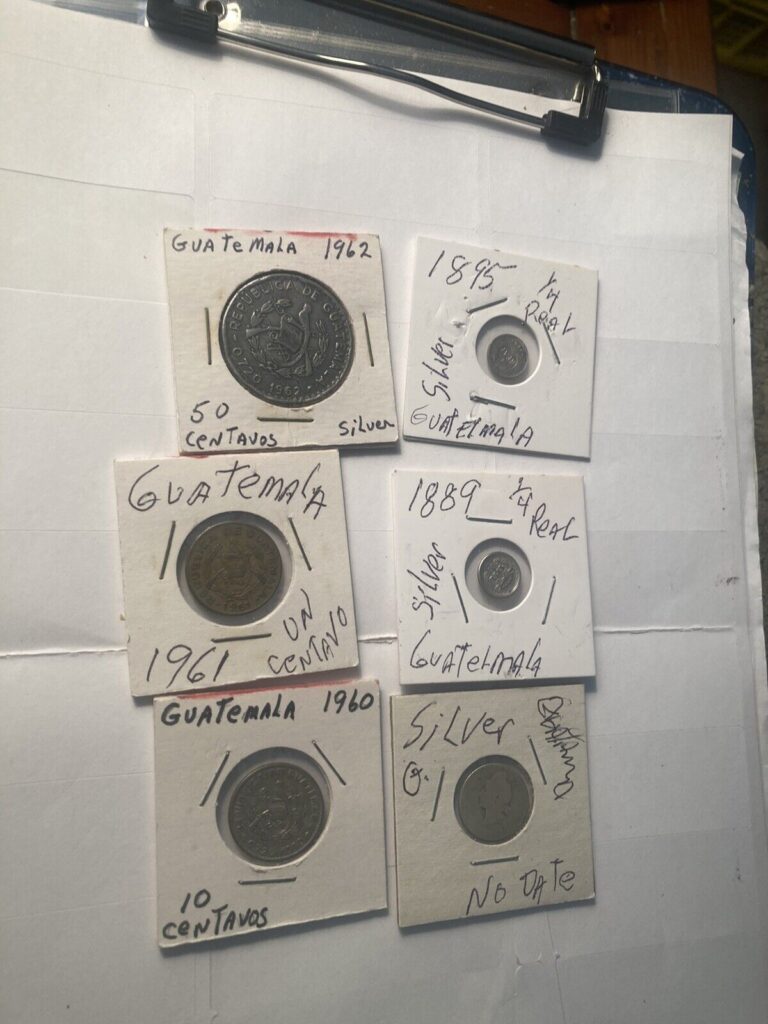 Read more about the article Guatemala 6pc Coin Lot Mostly Silver