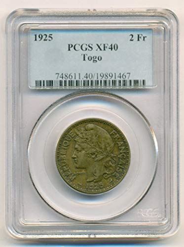 Read more about the article Togo (French Africa) 1925 2 Francs XF40 PCGS