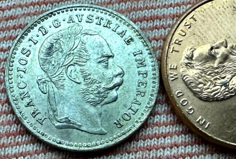 Read more about the article 1872 Austrian Empire 10 Kreuzer Coin AU UNC Franz Joseph I Silver    #ZC23