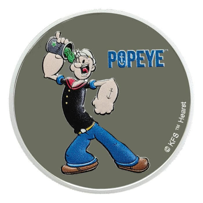 Read more about the article 2024 Fiji Popeye Colorized Proof-Like 1 oz Silver Coin in capsule