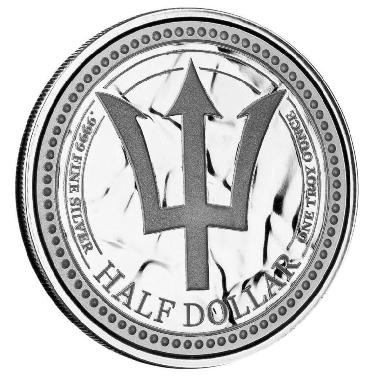 Read more about the article 2024 1 oz Silver Coin – Barbados Trident .9999 Silver (BU) Proof-like #A437