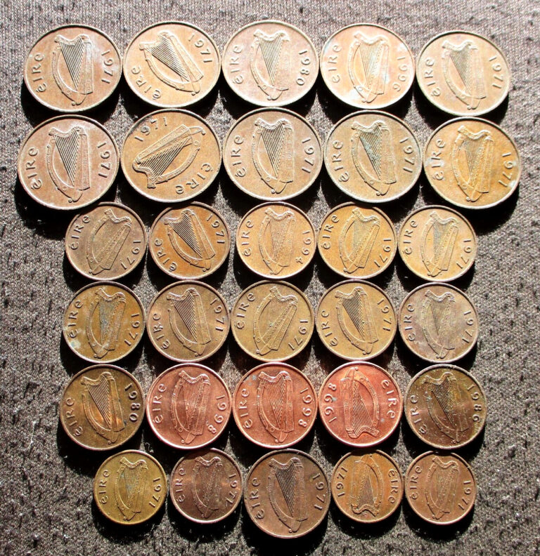 Read more about the article BIG LOT OF THIRTY OLD  1 and 2 PENNY COINS OF IRELAND – MIX 822