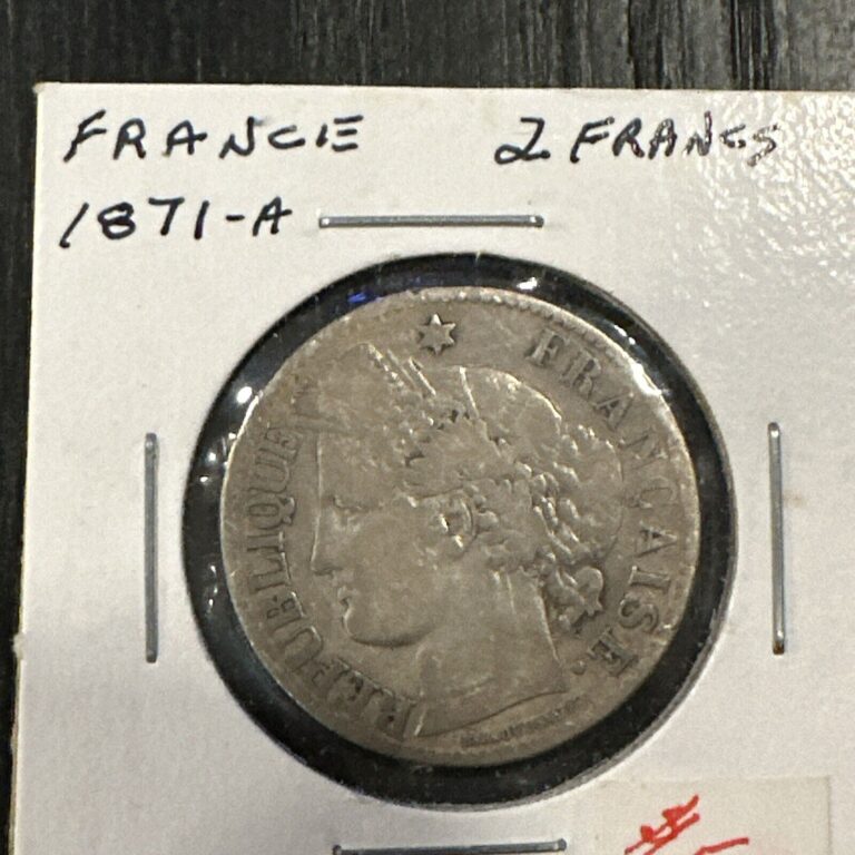 Read more about the article 1871-A France 2 Francs Silver Coin