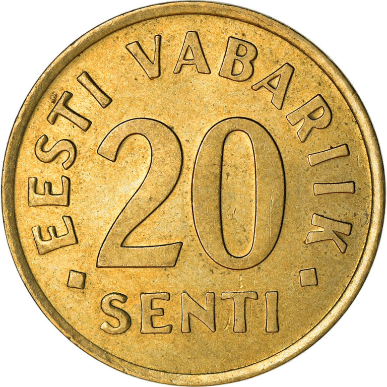 Read more about the article Estonian Coin Estonia 20 Senti | Lions | 1992 – 1996