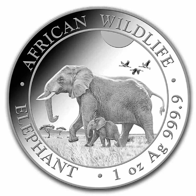 Read more about the article 2022 Somalia (Somali Republic) Elephant 1 oz Silver Coin – In capsule