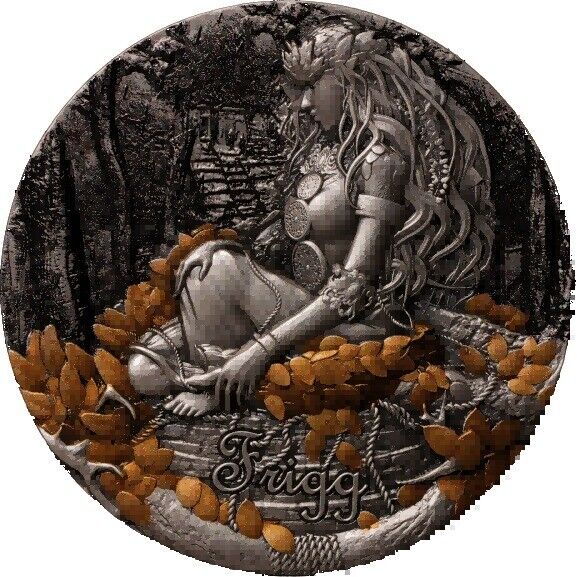 Read more about the article 2025 Cameroon 2 oz Antiqued Silver Goddess of Frigg with MIntage of 199