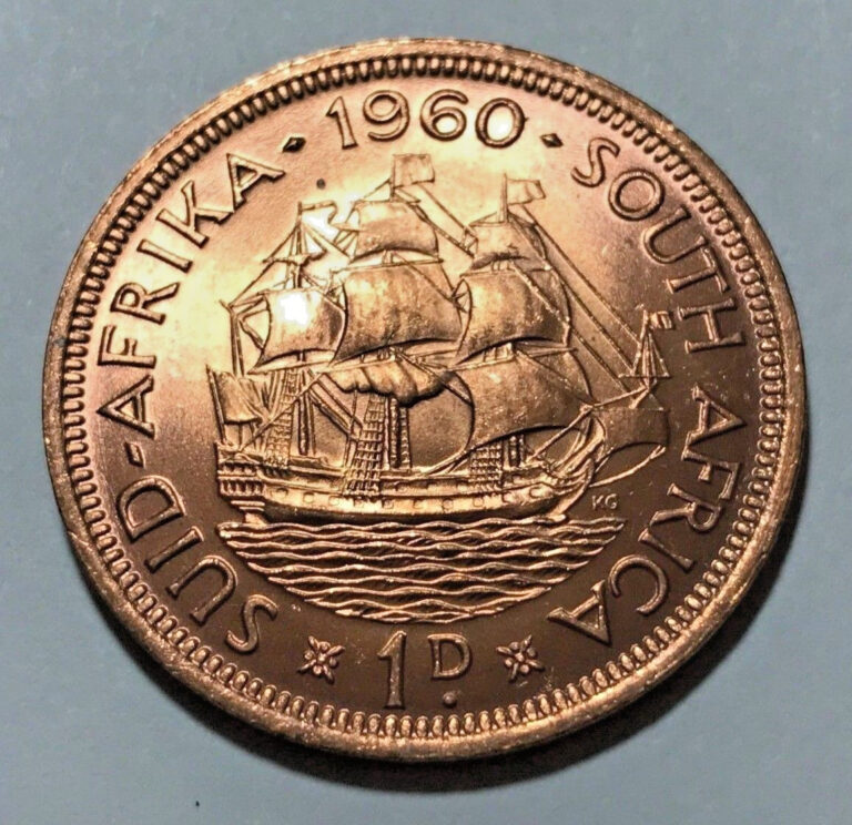 Read more about the article 1960 South Africa Coin 1 penny Dromedaris Sailing Ship Nautical