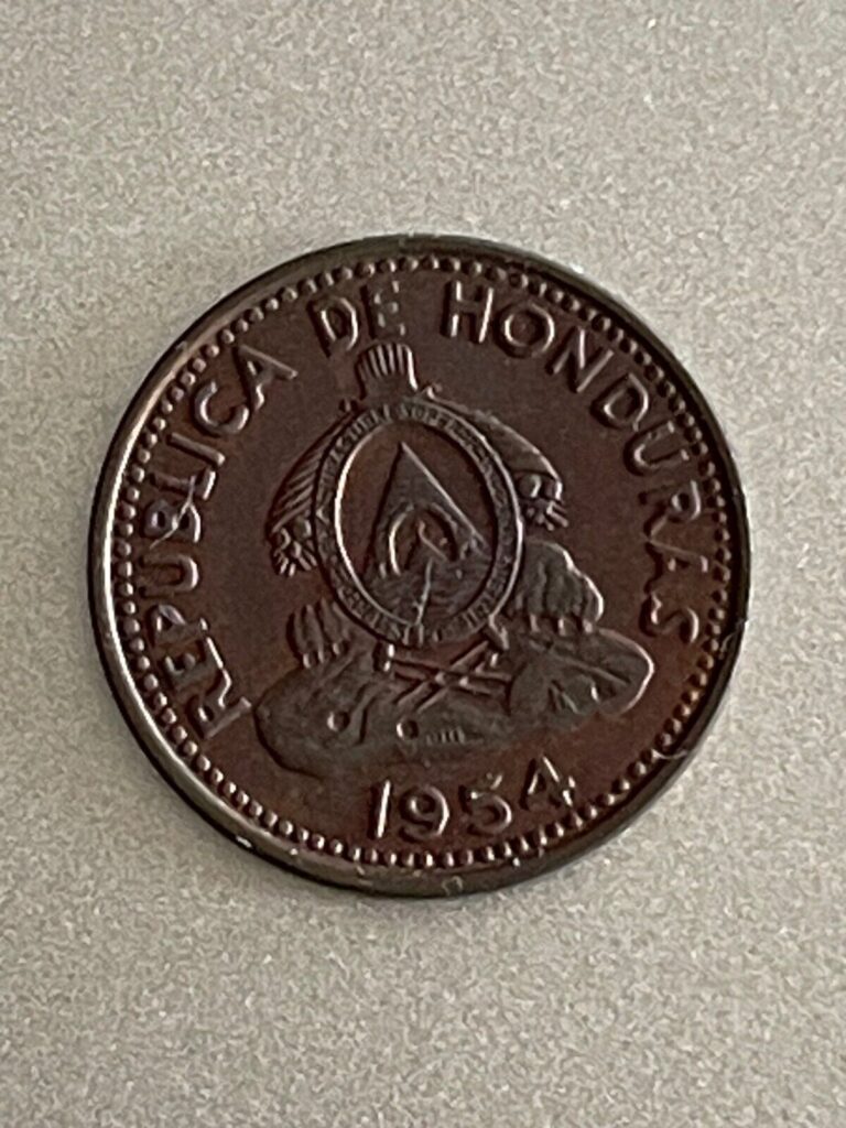 Read more about the article 1954 Honduras 1 Centavo Bronze KM# 77.2 Coin