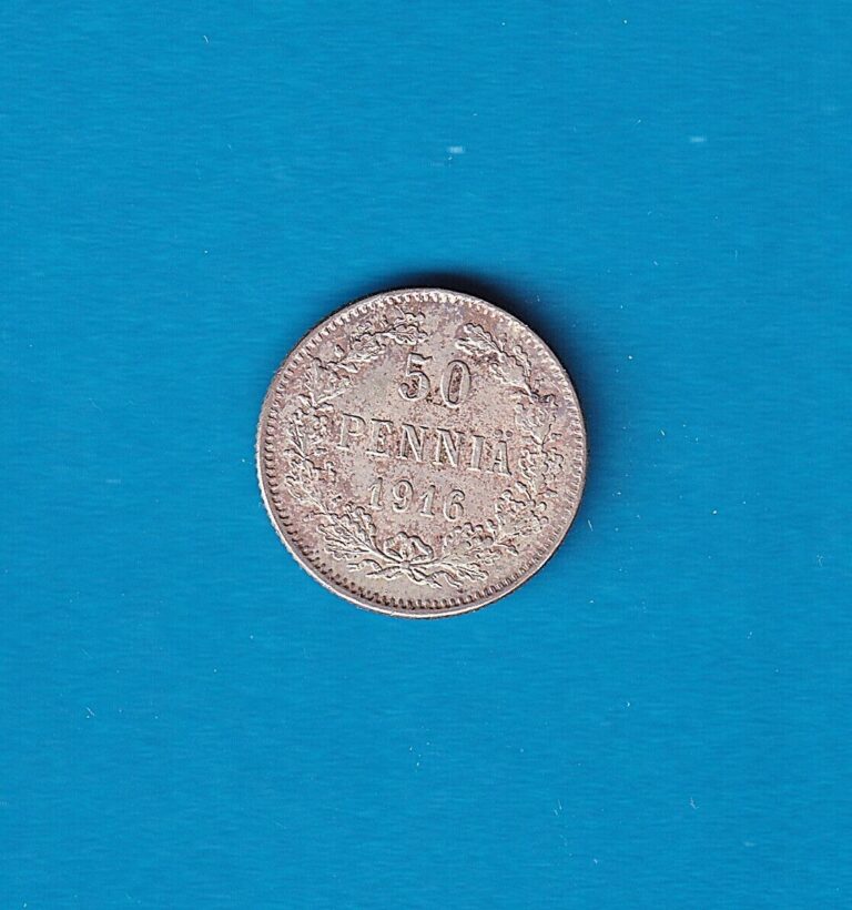 Read more about the article 1916S Finland [Grand Duchy]  50 Pennia (KM-2.2) .0615 ASW Silver!! [low mintage]