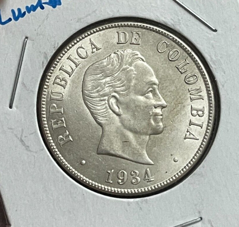 Read more about the article 1934 Colombia 50 Centavos – Nice Silver L2