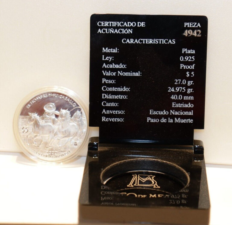 Read more about the article 2000 MEXICO – Silver Paso de la Muerte Coin with Box#4942