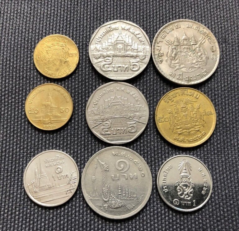Read more about the article Thailand 🇹🇭 Lot Of 9  World Foreign Coins