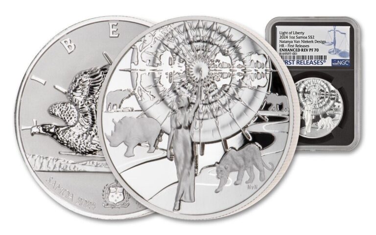 Read more about the article 2024 Samoa 1 oz Silver NGC PF70 Enhanced  Light of Liberty Natanya Van Niekerk