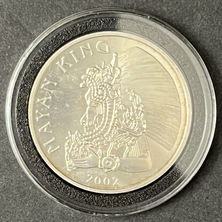 Read more about the article 2002 Belize 1 oz 1 Dollar Mayan King Silver Coin * Air Tite Capsule